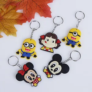 Customized low price gift promotion cartoon rubber stamp custom rubber logo key ring