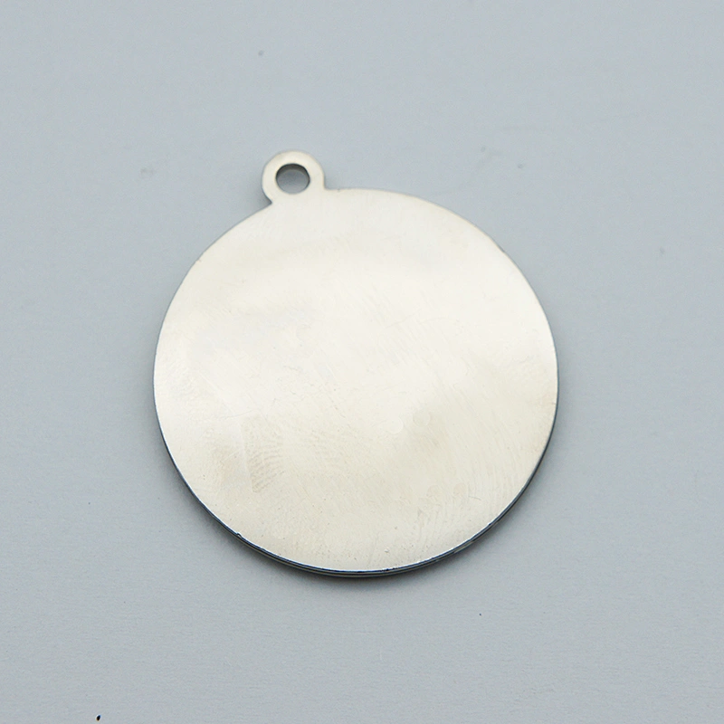 Gold metal plate with custom  embossed/engraved Alloy Round Custom Brand Logo Hang Tag/sticker for Bags