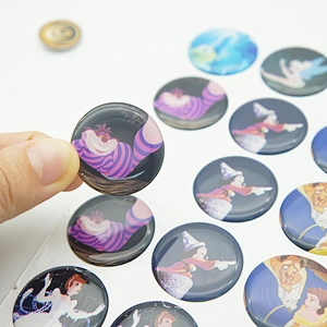 Custom high quality cheap 3D floor paint 3M adhesive clear epoxy resin logo sticker