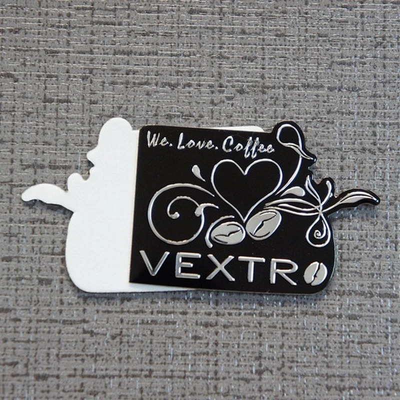 2019 custom self adhesive metal aluminum sticker embossed logo label / delicate metal embossed labels