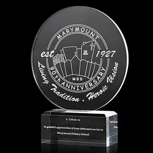 manufacturer customized new design 3d laser engraved logo blank sports photo frame glass crystal trophy award block medal