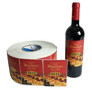 Custom wine roll bottle label vinyl waterproof 3m printing logo sticker