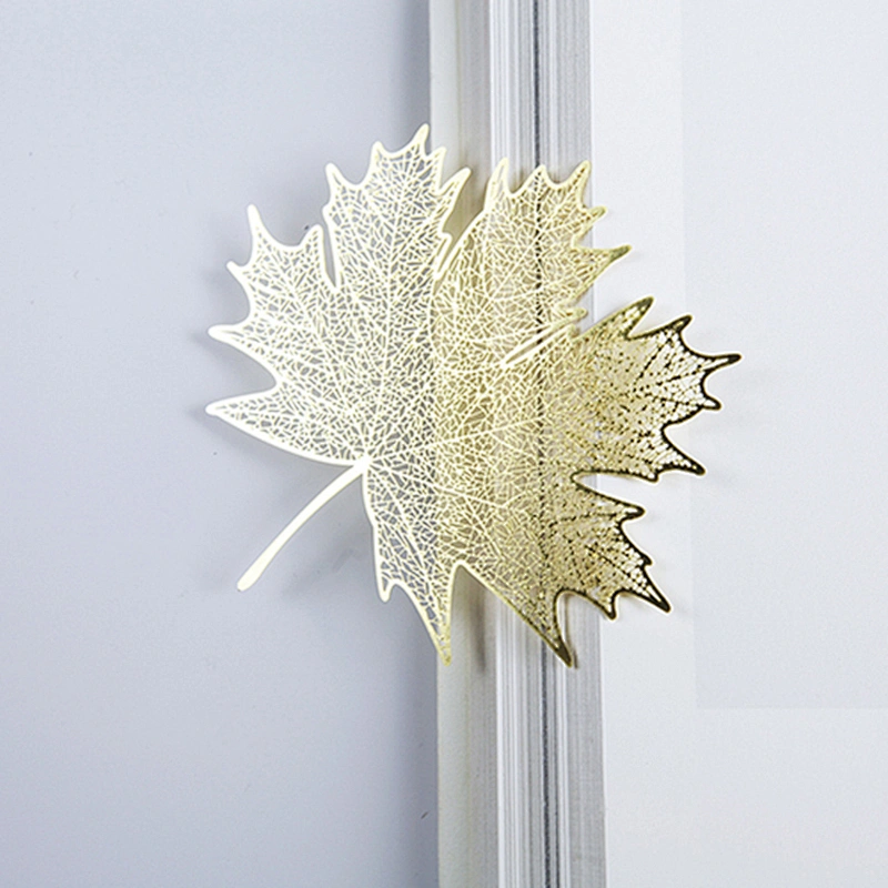 promotional custom ginkgo leaf university souvenir 3d metal bookmarks