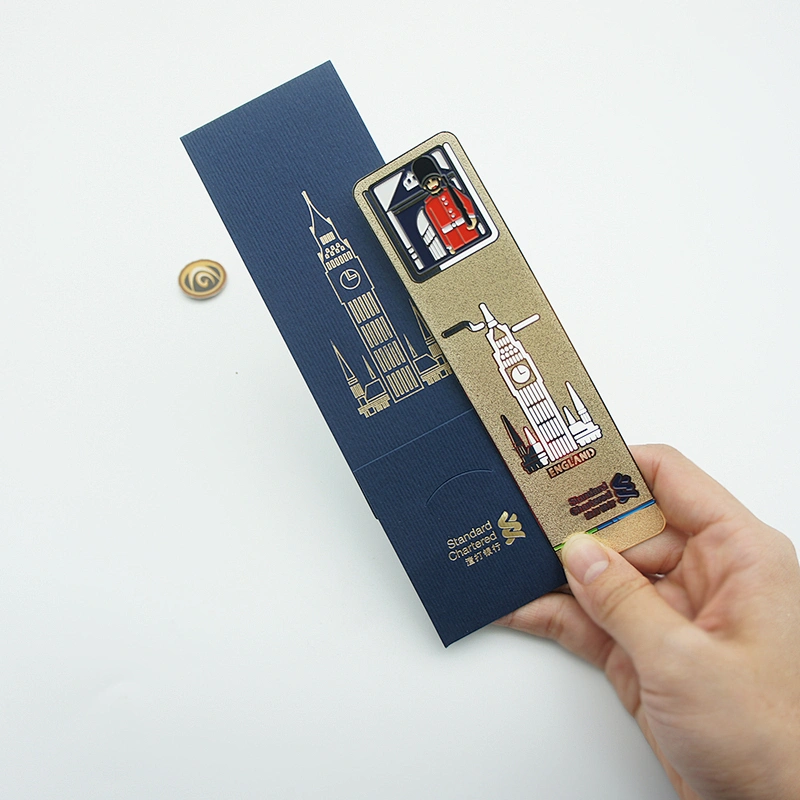 Wholesale custom metal engraved etched brass bookmarks