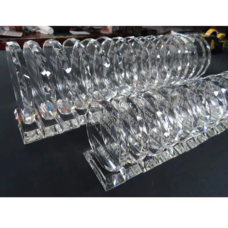 Custom Quality 3D Engrave Round Blank glass K9 Crystal Trophy/Award/Plaque/Trophy