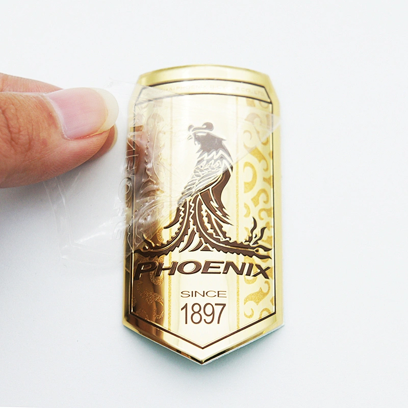 custom design High Quality brand logo model 3m adhesive 3d embossed metal bike head tube badge sticker label