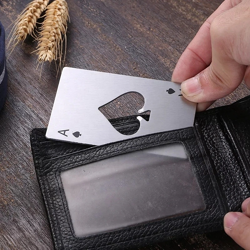 2020 custom  souvenir gift Metal card/ stainless steel card bottle opener for bar/home