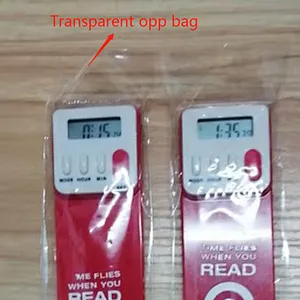 custom made 3d printed ruler shape digital reading timer hard acrylic plastic bookmark clip for book