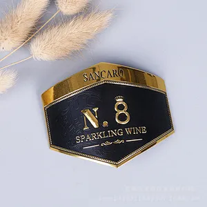 Standard custom bottle packaging label paper for wine packaging raised stickers