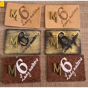 custom garment private printed metal pu leather clothing emboss label