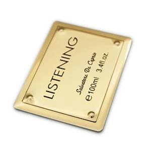 aluminum emblem cosmetic label sticker Metal label  packing private label