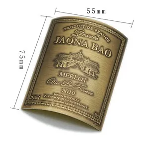 Standard custom bottle packaging label paper for wine packaging raised stickers