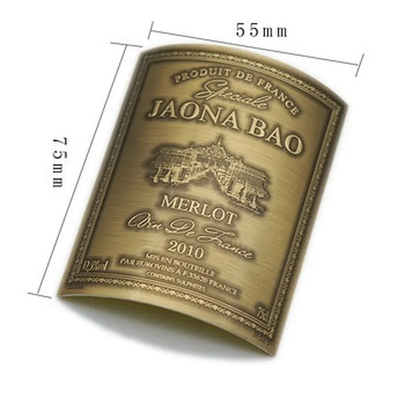 Standard custom bottle packaging label paper for wine packaging raised stickers