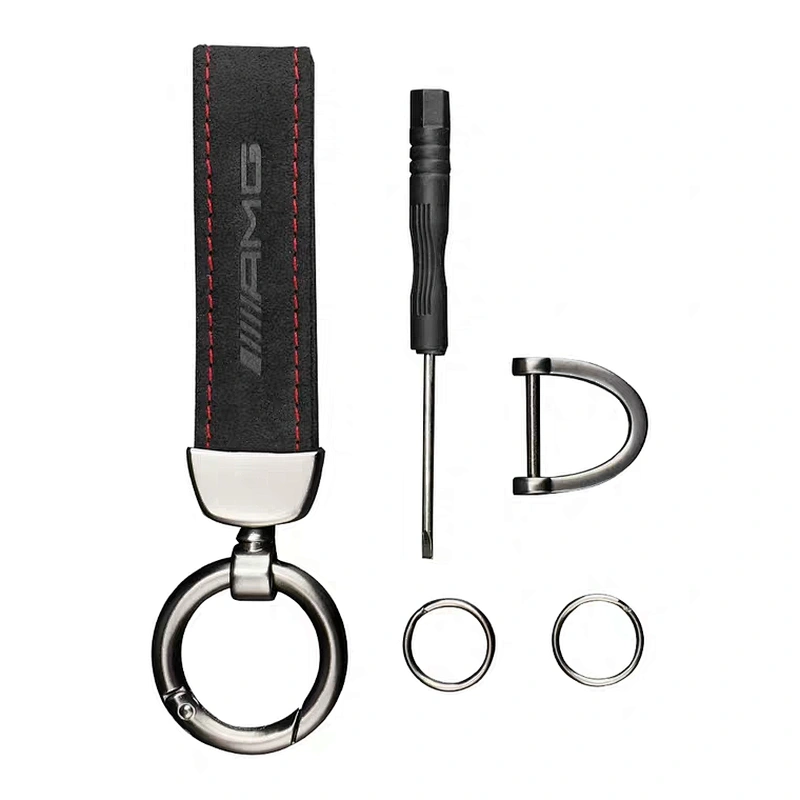 Promote gifts high-grade business metal leather key rings for customized key rings