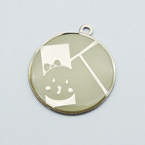 Gold metal plate with custom  embossed/engraved Alloy Round Custom Brand Logo Hang Tag/sticker for Bags