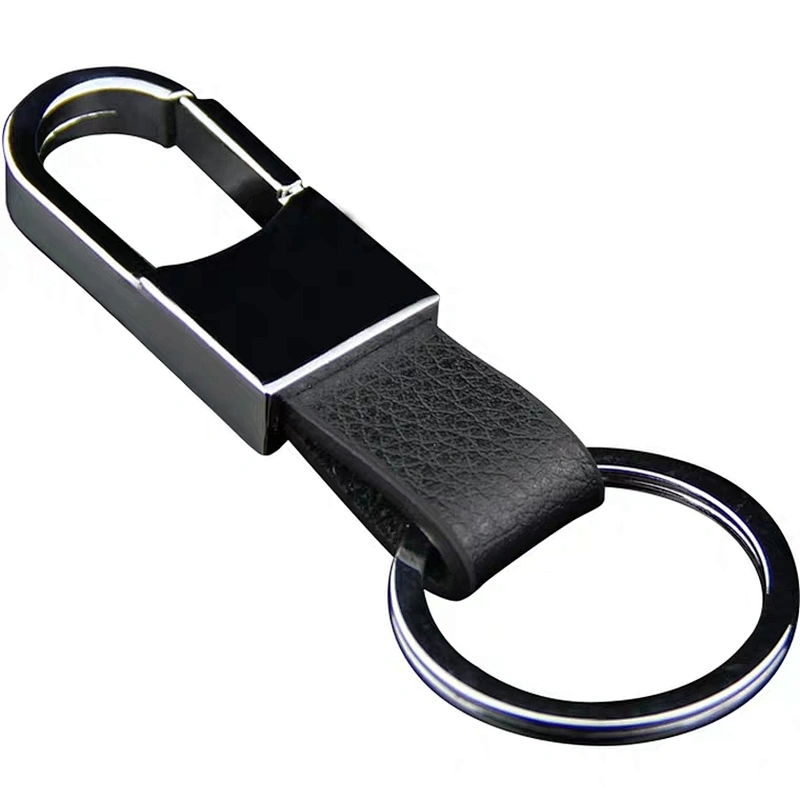 Promote gifts high-grade business metal leather key rings for customized key rings