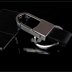 Promote gifts high-grade business metal leather key rings for customized key rings