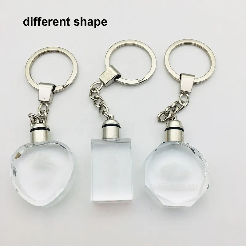 2019 Promotion Gift Cheap Wholesale 3d Custom Laser Logo Crystal LED KeyChain