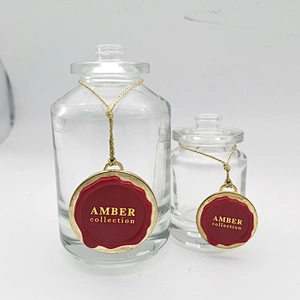 2020 new style custom gold printing private design metal zinc/copper perfume bottle plate label sticker