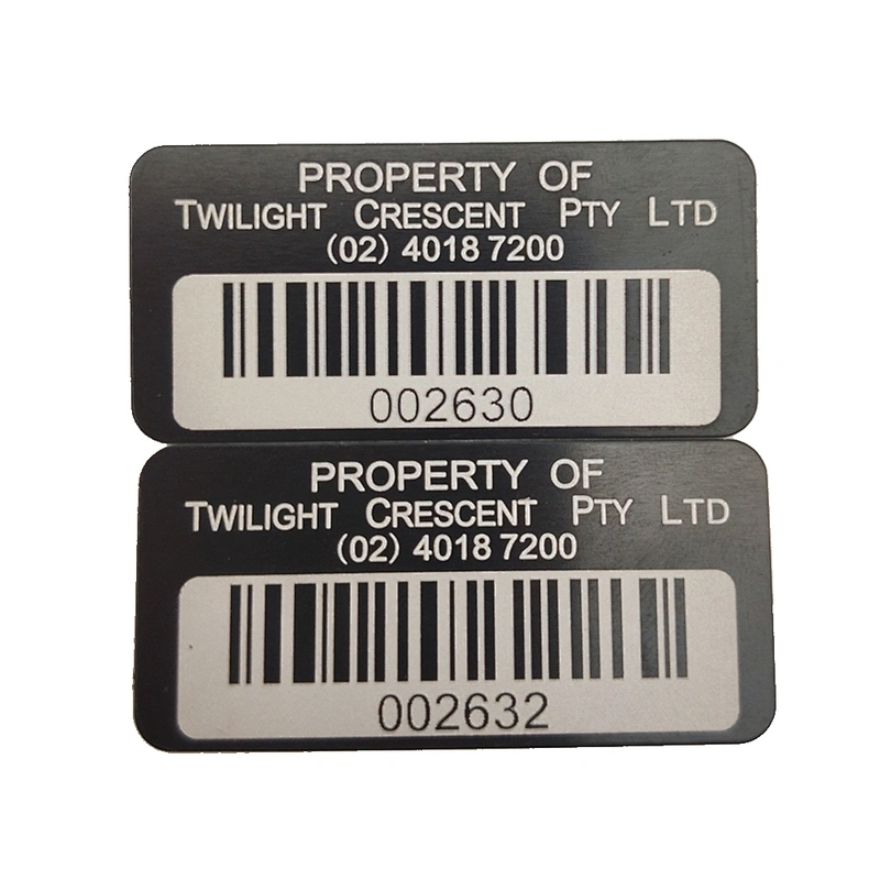 Selling laser engraving metal aluminum serial number barcode asset barcode label for custom label
