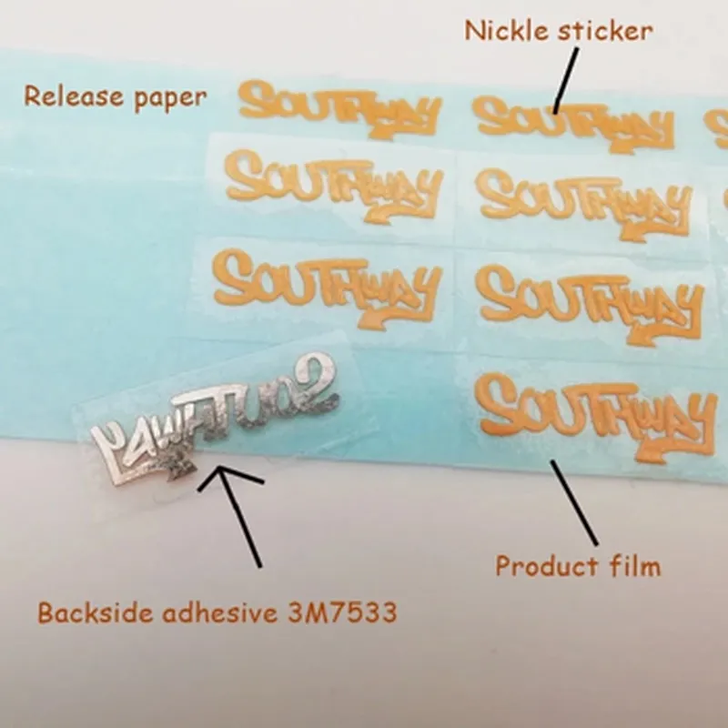 Clear logo  3d letter  sticker machine metal plate raw material label for sunglasses