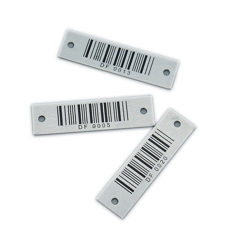 making complete print laser aluminum stainless metal packaging tag printer barcode label samples bar code sticker