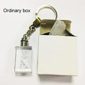 Wholesale Octangle shaped 3D Laser Engraving Crystal Car Logo Glass Keychain for Promotional Gift Items