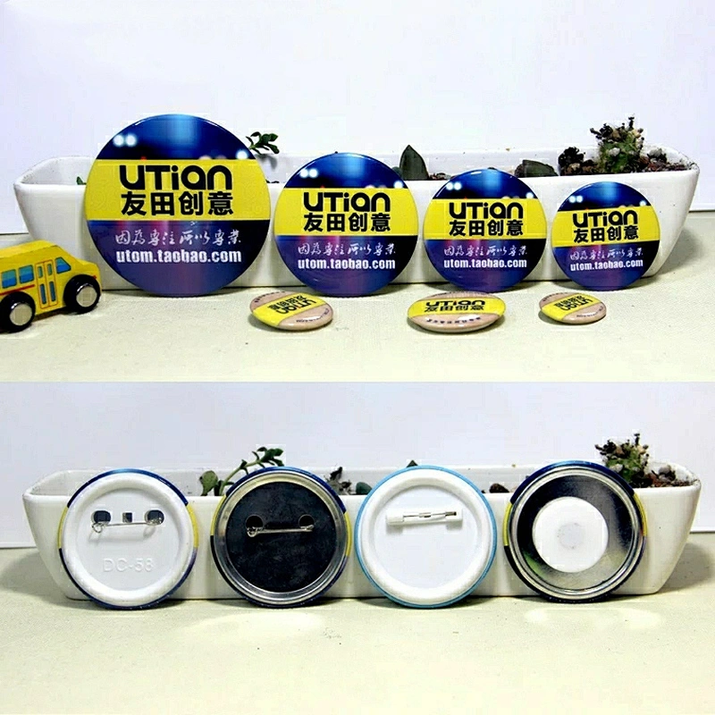 2019 Promotional cartoon gifts decorative metal tinplate badges for decorative labels