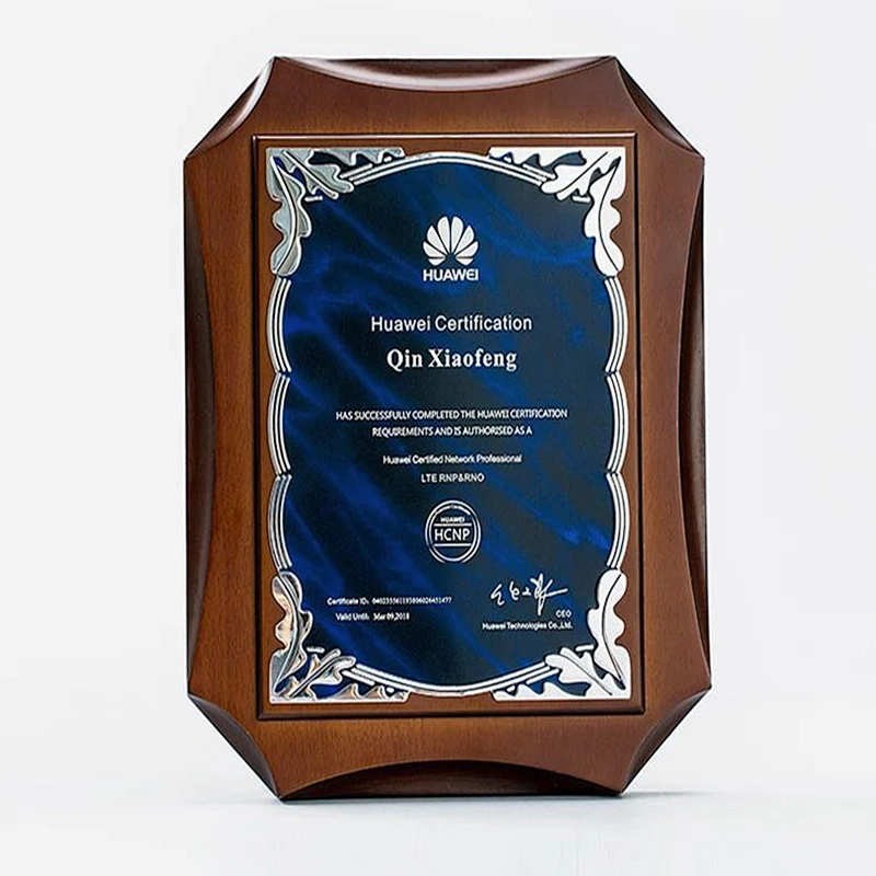 Personalized Customized Logo Printed MDF blank Metal/ Wood Award  Plaque For Certificate Of Authorization