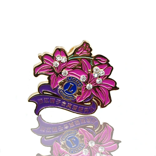 custom metal gold 3d round shape enamel metal lapel pin