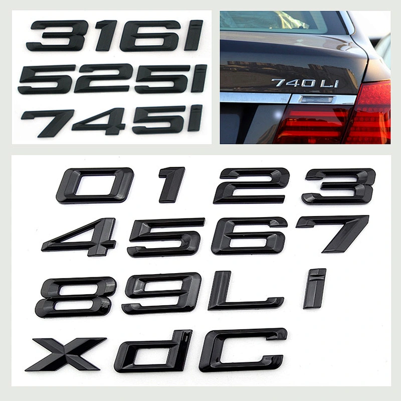 Waterproof customized metal letter  3d logo/chrome letters & number sign used outdoor digital sticker sale for car
