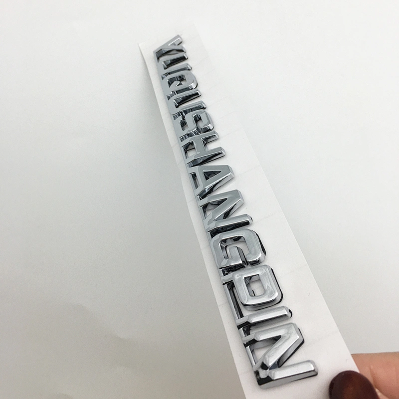 Custom Car Chrome Plastic letter 3D Number Emblem Sticker