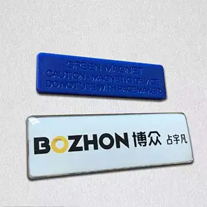 metal aluminium plastic acrylic epoxy blank name tag badge magnetic id with logo