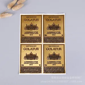 Custom printed stamping embossed metal drum label self-adhesive aluminum foil sticker