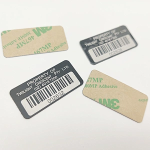 Selling laser engraving metal aluminum serial number barcode asset barcode label for custom label