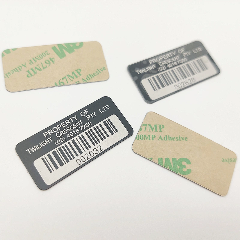 Selling laser engraving metal aluminum serial number barcode asset barcode label for custom label