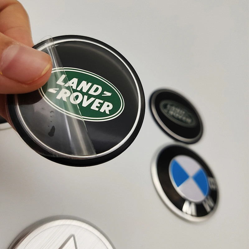 Wholesale and custom stabilized adhesive metal printing hub stickers for wheel center marks