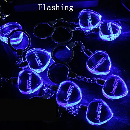 Customized Logo 3D Laser Engraving Crystal Glass Keychain Blank Keychain photo for Promotional