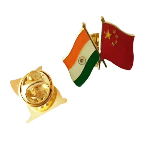 Promotional Gift Friendly All Countries Cross Pin Double Flag Lapel Pins Badge