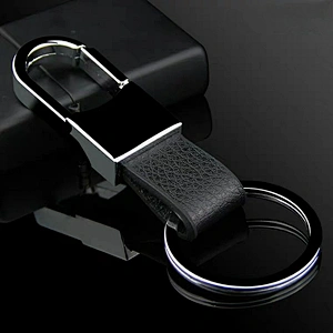 Promote gifts high-grade business metal leather key rings for customized key rings