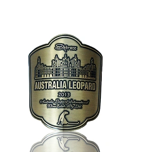 Custom wine bottle logo private self adhesive label metal stickers