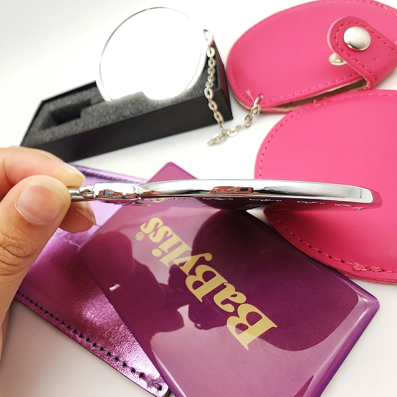 custom high quality handy make up personalized handheld mirror cosmetic