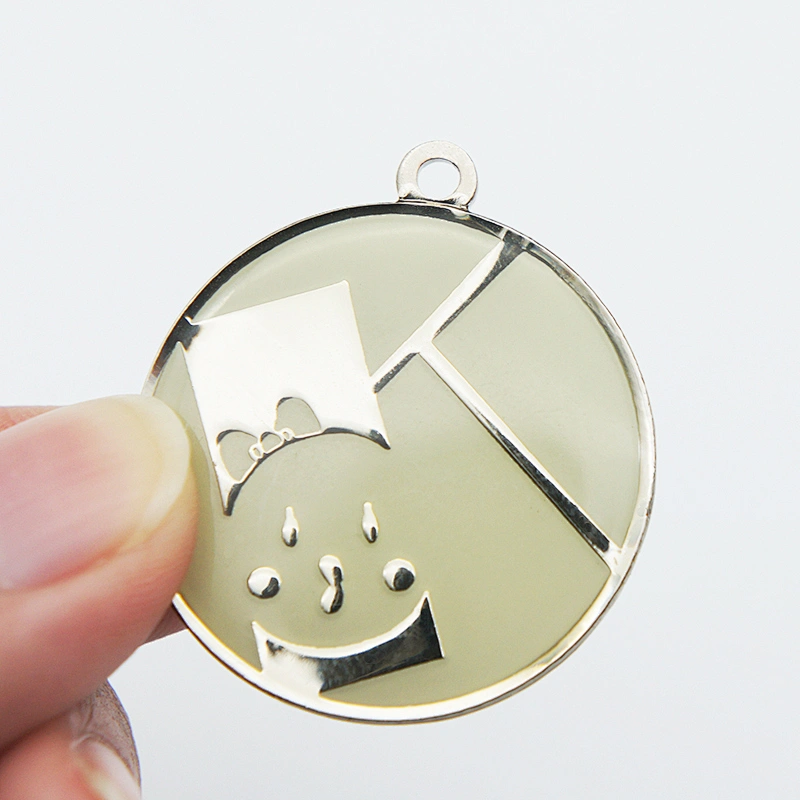 Gold metal plate with custom  embossed/engraved Alloy Round Custom Brand Logo Hang Tag/sticker for Bags