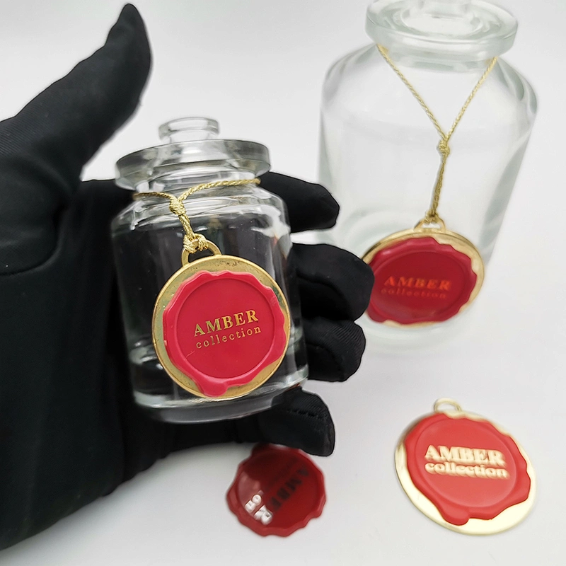 Custom Perfume label metal printing logo stickers