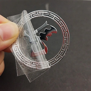 custom thin gold/silver 3d metal plate transfer adhesive electroforming car/hangbag nickel logo label sticker