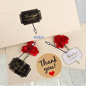Custom paper printing label thank you 3d adhesive logo stickers