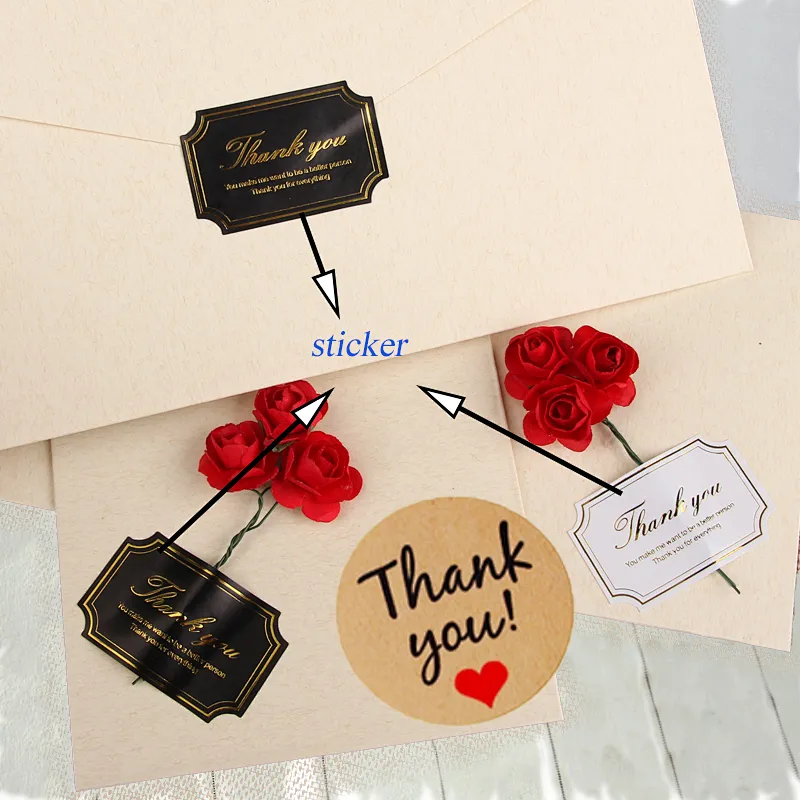 Custom paper printing label thank you 3d adhesive logo stickers