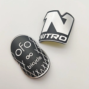 Professional Custom Top Quality  logo plate 3M Adhesive 3d machine embosed metal sticker for bicycle