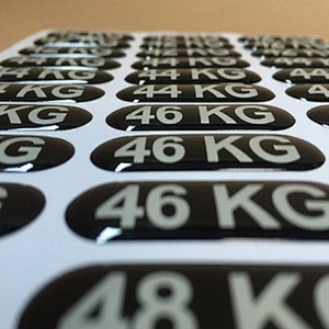 Customized cheap transparent epoxy resin table top  independently designed logo resin stickers
