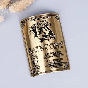 Standard custom bottle packaging label paper for wine packaging raised stickers